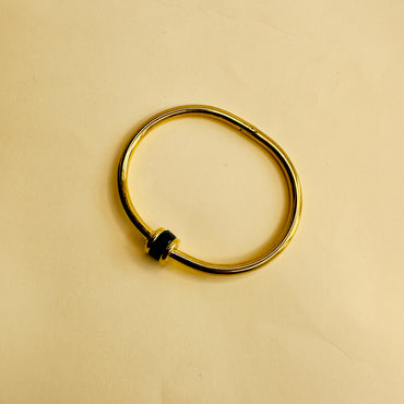 Stainless Steel 18K Gold Plated Black Bracelet