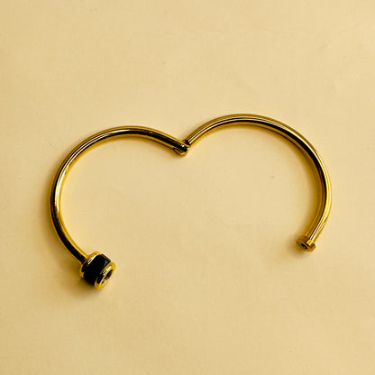 Stainless Steel 18K Gold Plated Black Bracelet