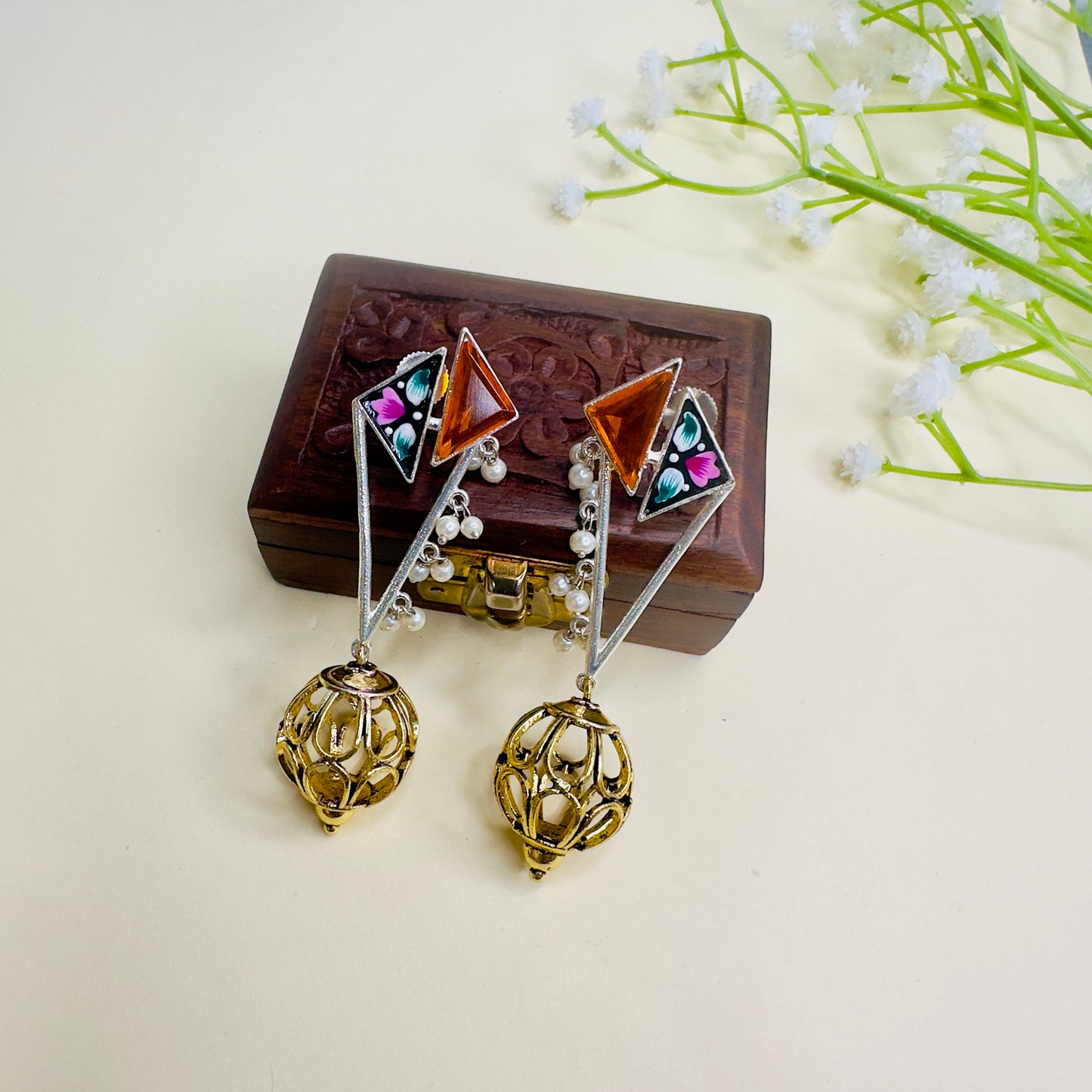 Hand Painted Dual Polish Earrings