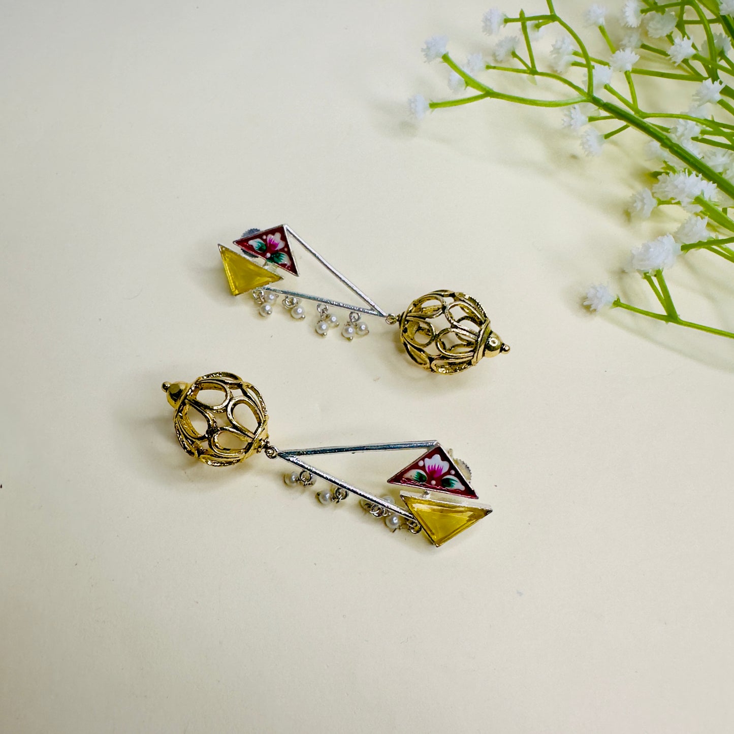 Hand Painted Dual Polish Earrings