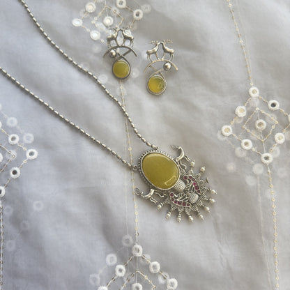 Dandelion Silver Replica Pendant Set