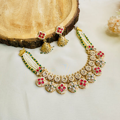 Kundan work short Necklace