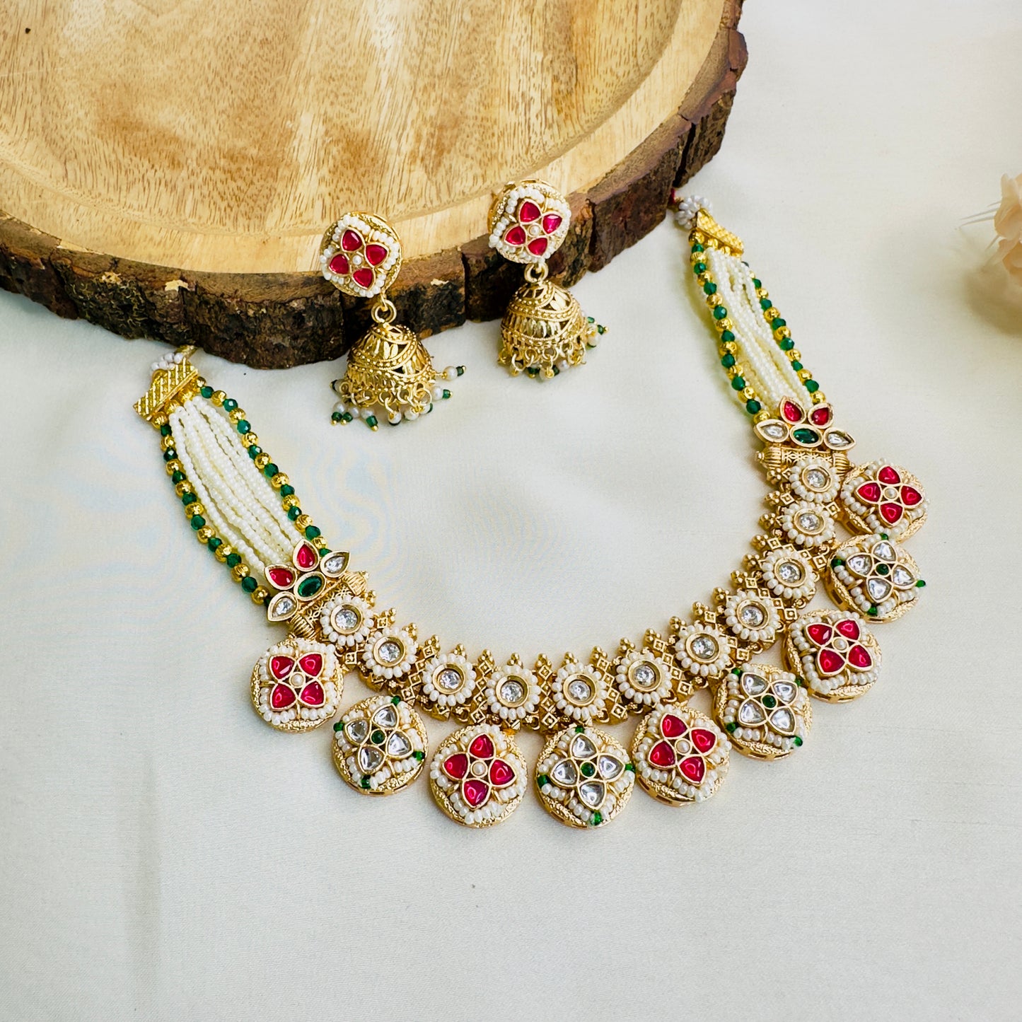 Kundan work short Necklace