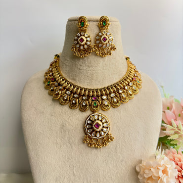 Kundan Pendant Necklace Set