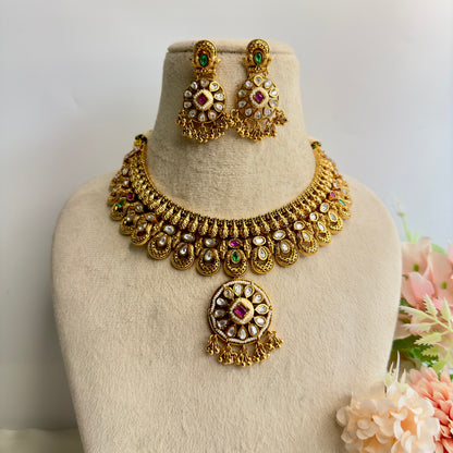 Kundan Pendant Necklace Set