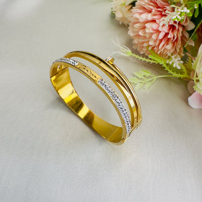 Stainless Steel 18K Gold Plated Cartier Nail Bracelet