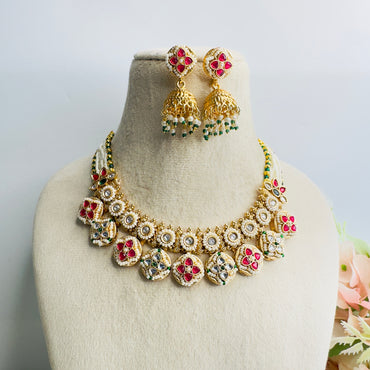 Kundan work short Necklace