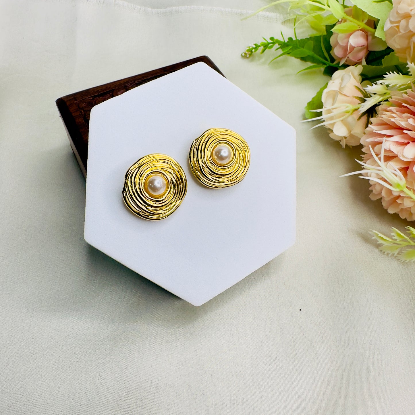 Stainless Steel 18K Gold Plated Studs