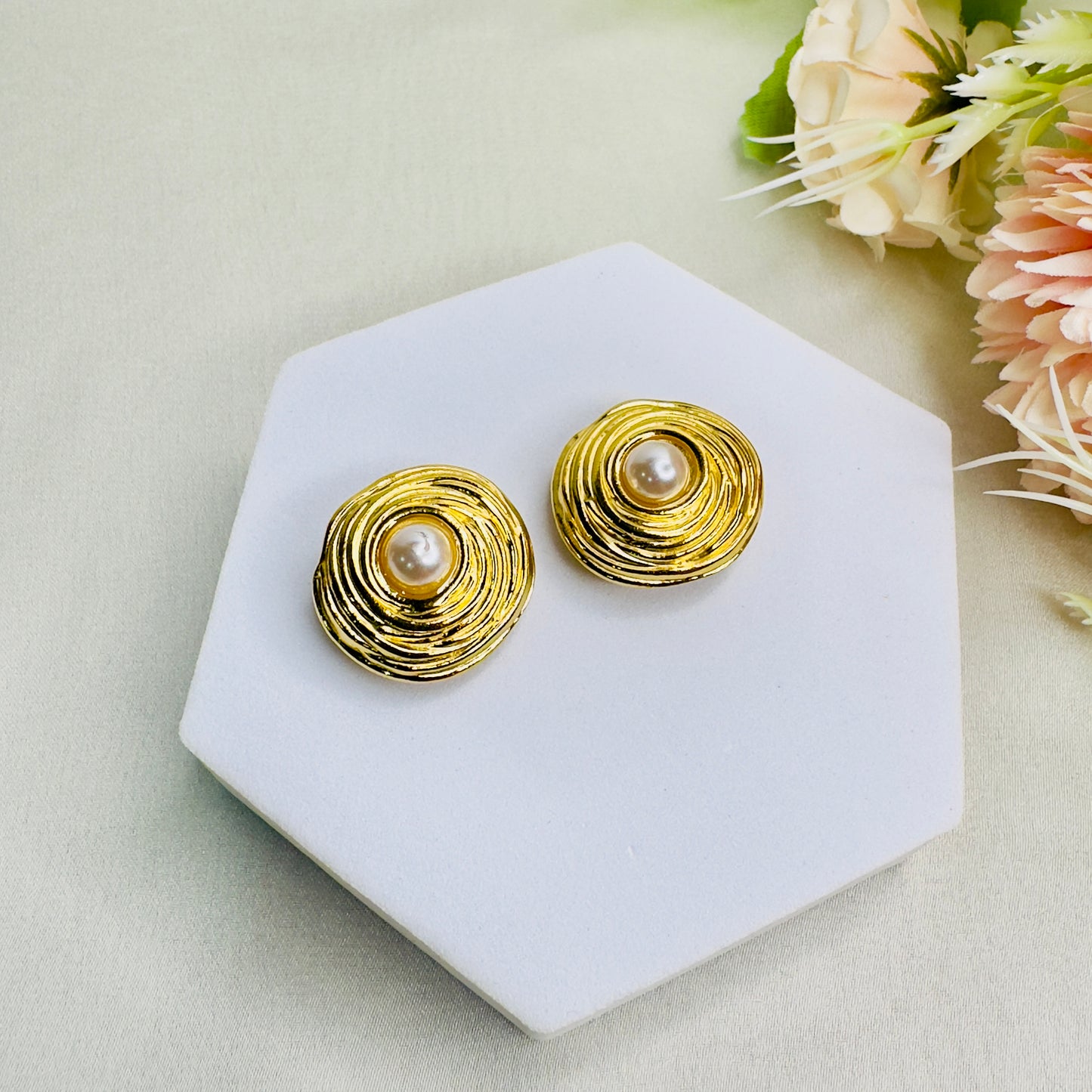 Stainless Steel 18K Gold Plated Studs