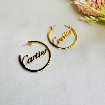 Stainless Steel 18K Gold Plated Cartier Hoops