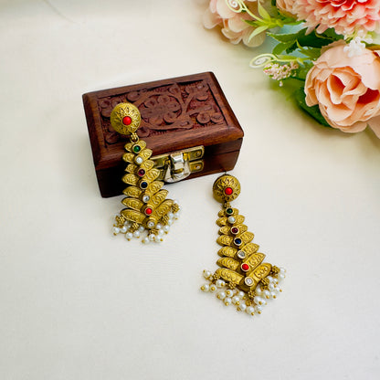 Multicolor Pearl work Earrings