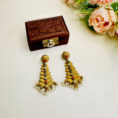 Multicolor Pearl work Earrings