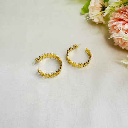 Tarnish Free 18K Gold Plated Brand Inspired Hoops