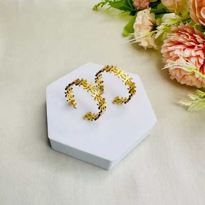 Tarnish Free 18K Gold Plated Brand Inspired Hoops