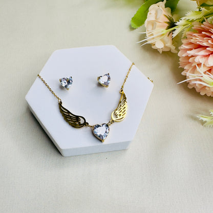 Tarnish Free wings Chain Pendant Set