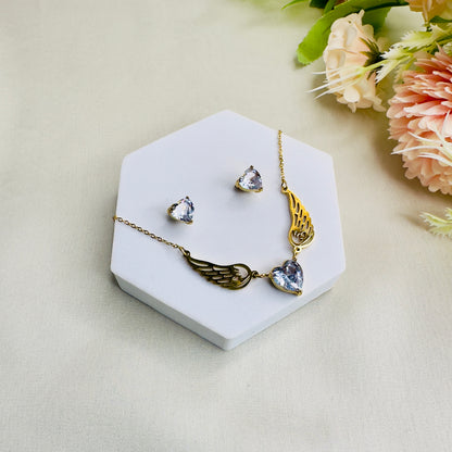 Tarnish Free wings Chain Pendant Set