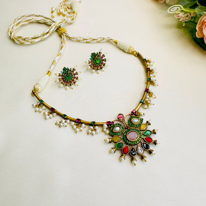 Multicolor Apala Polish Delicate Necklace Set