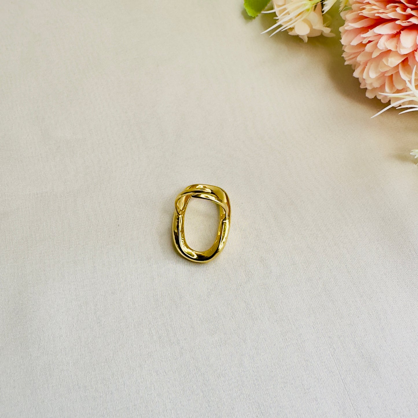 Tarnish Free 18K Gold Plated Oval shape ring