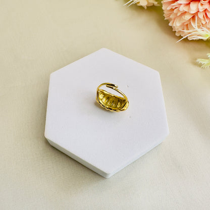 Tarnish Free 18K Gold plated circular ring