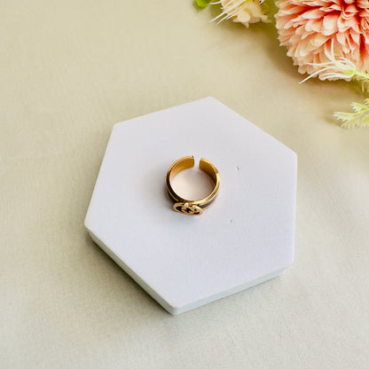 Tarnish Free Brand Inspired Rose Gold black Ring