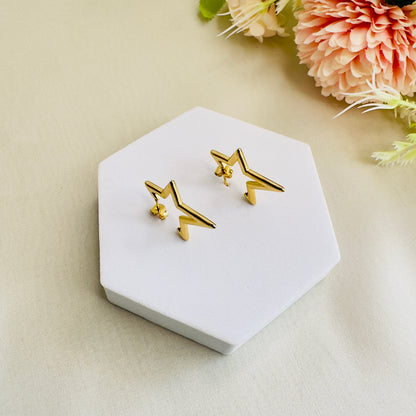 Tarnish Free 18K Gold Plated Star Studs