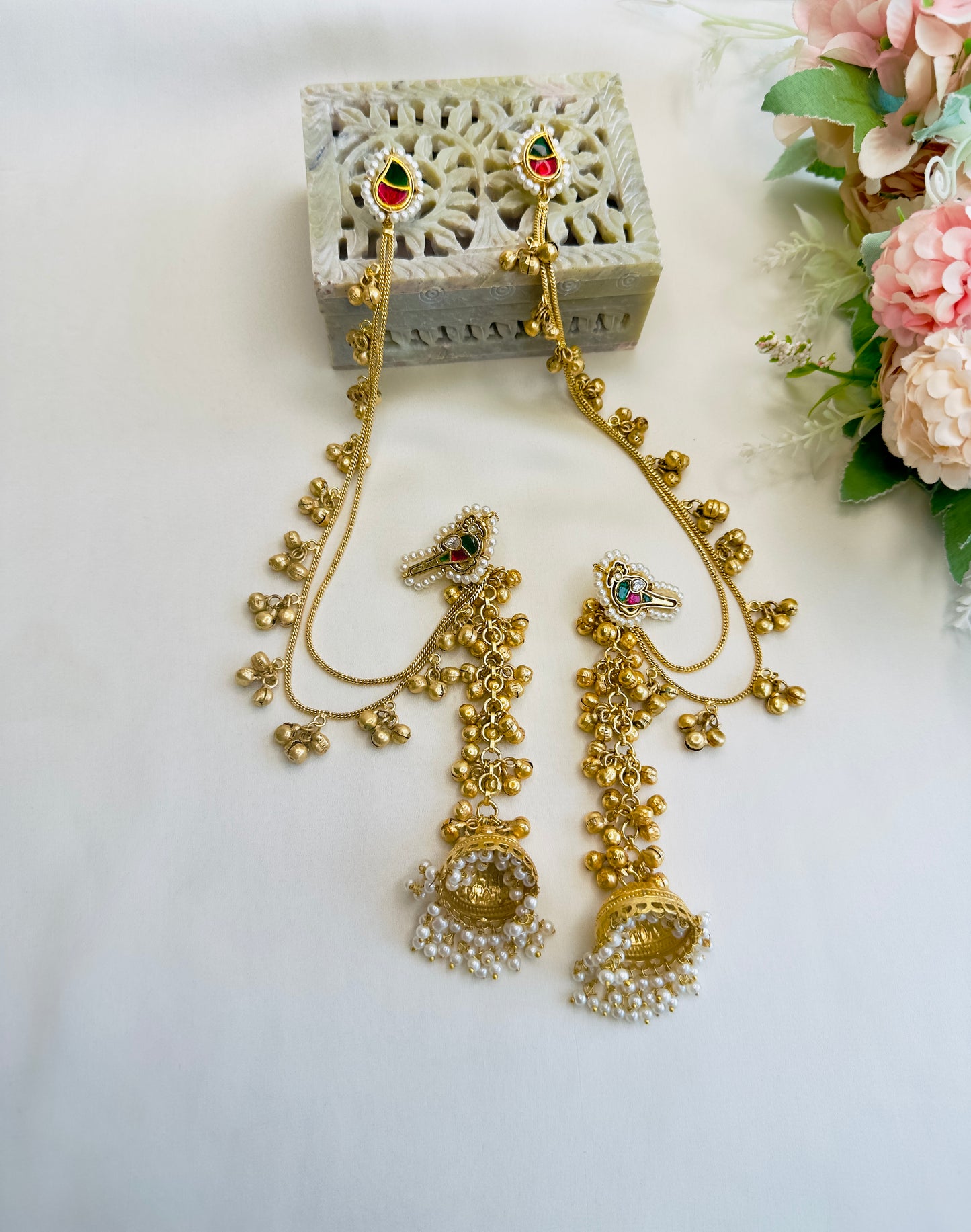 Kashmiri Jhumka with Ear chain