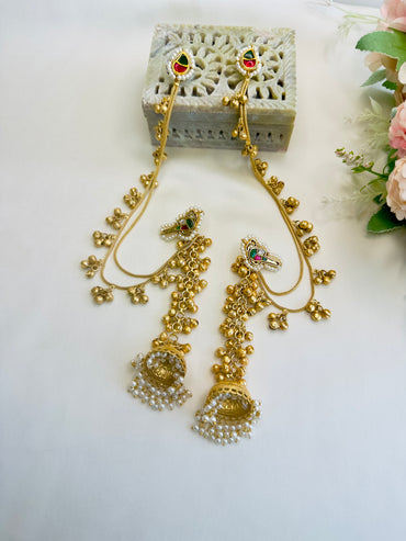 Kashmiri Jhumka with Ear chain
