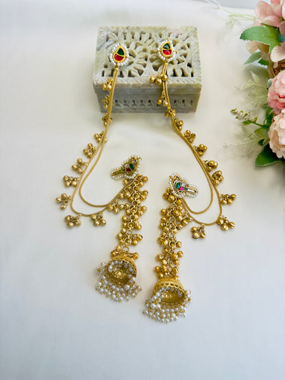 Kashmiri Jhumka with Ear chain