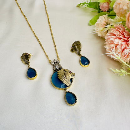 Lion Side face Necklace Set