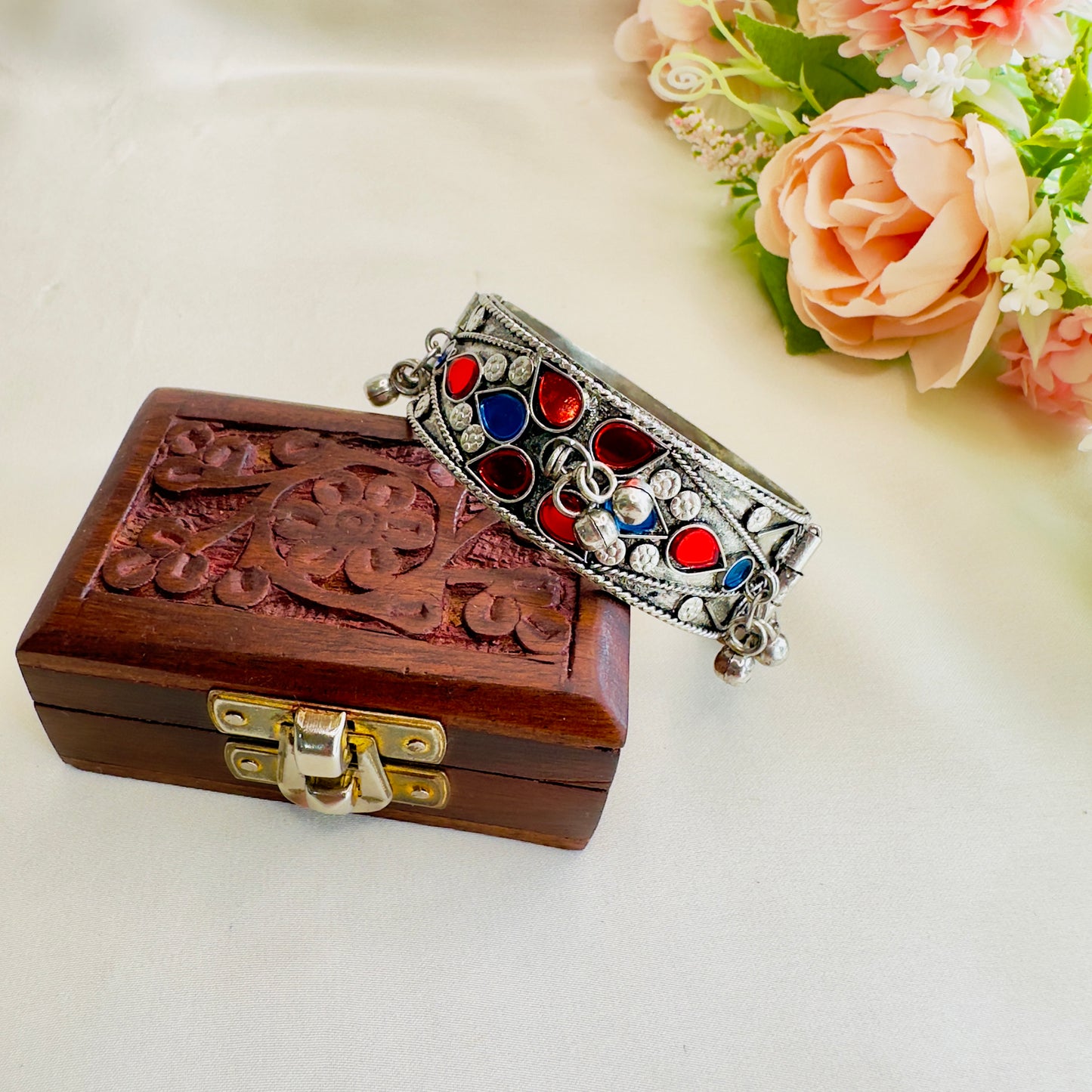 Red Blue Oxidized Bracelet