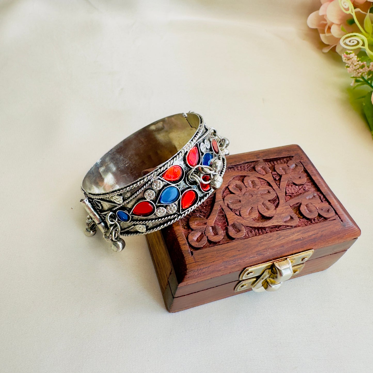 Red Blue Oxidized Bracelet