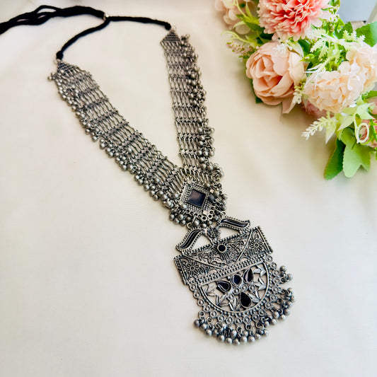 Long Oxidized Necklace Set