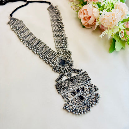 Long Oxidized Necklace Set