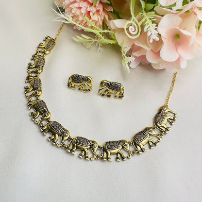 Elephant Motif Choker Set