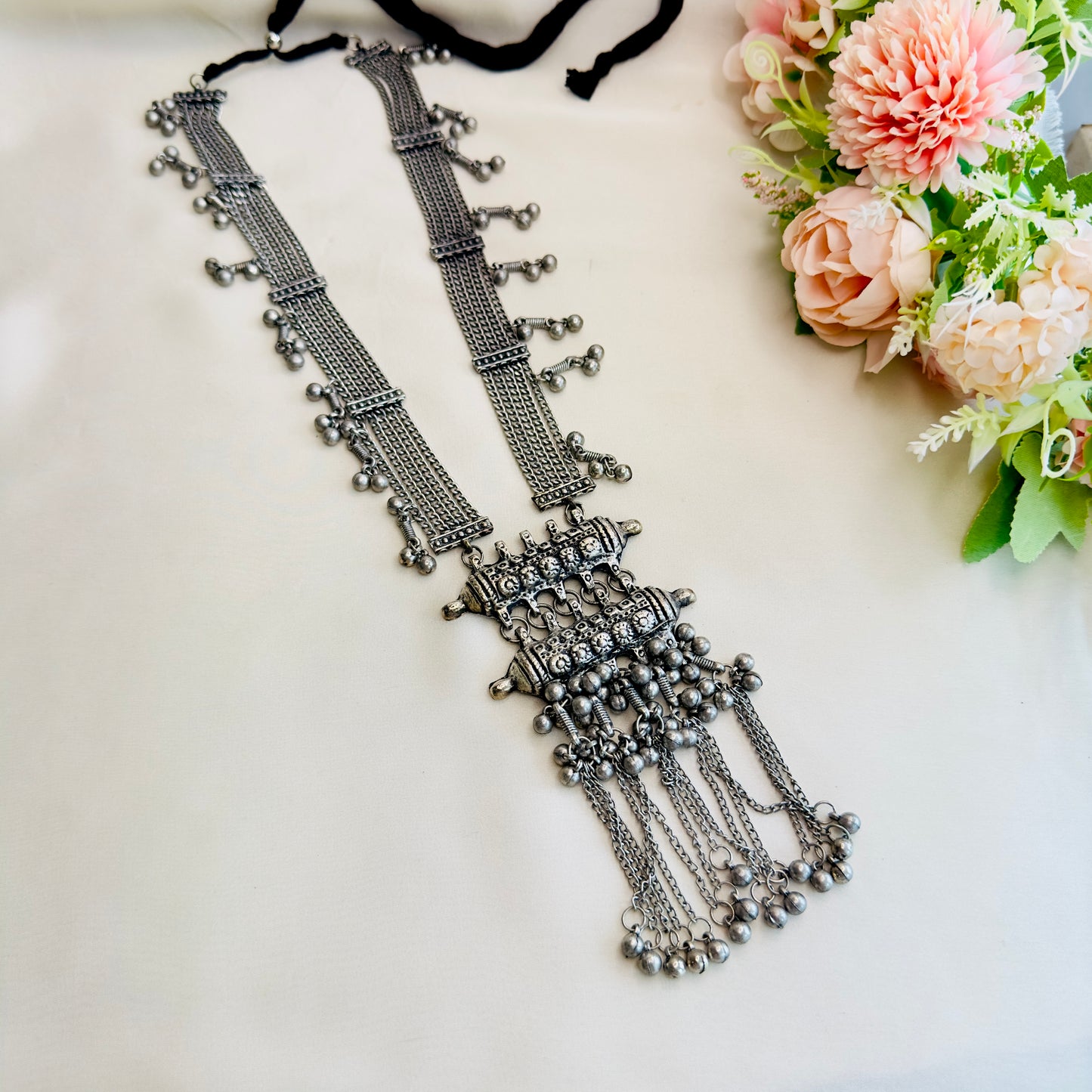 Long Oxidized Chain Pendant