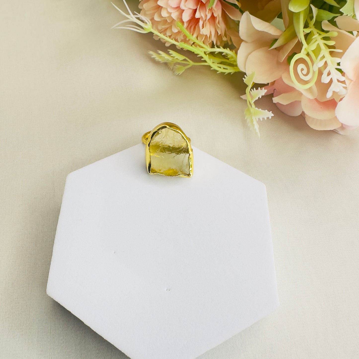 Yellow Natural Stone Ring