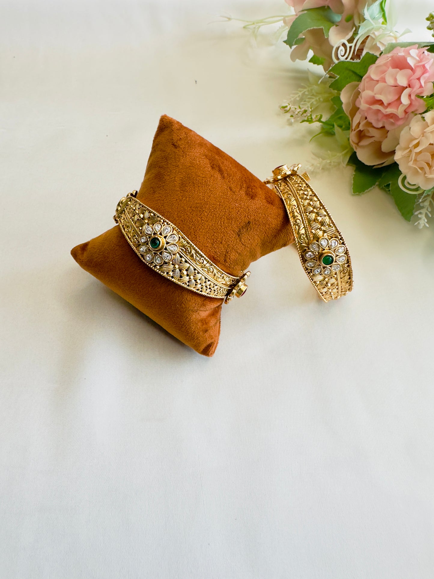 Beautiful Flower Motif Bangles