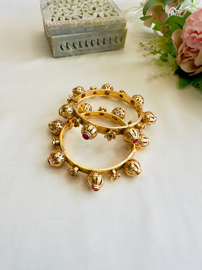 Ruby Green stone Bangles