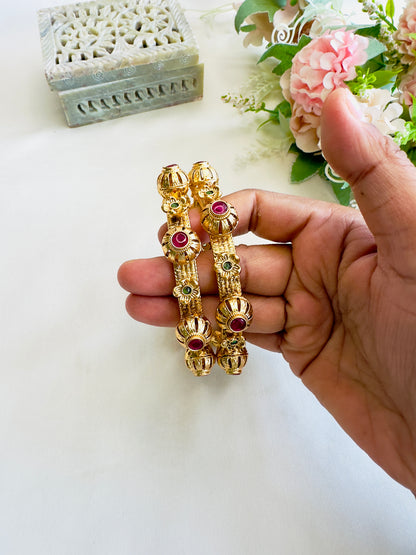 Ruby Green stone Bangles