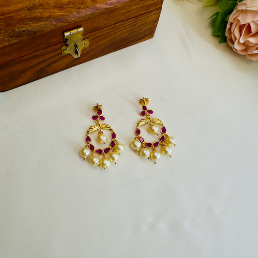 Polki Pearl Earrings