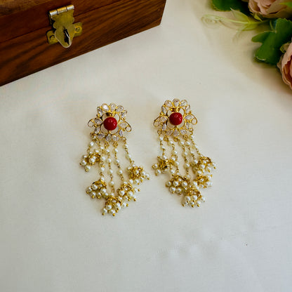 Coral Polki Earrings