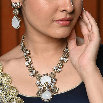 Peacock Kundan Studded Necklace Set