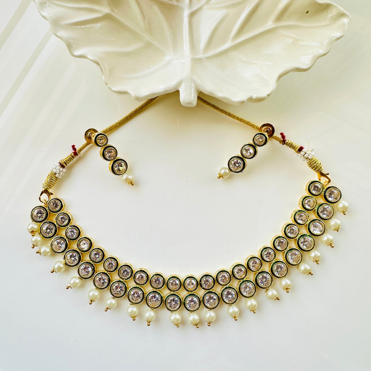 Dazzling Two Layered Kundan Choker Necklace Set