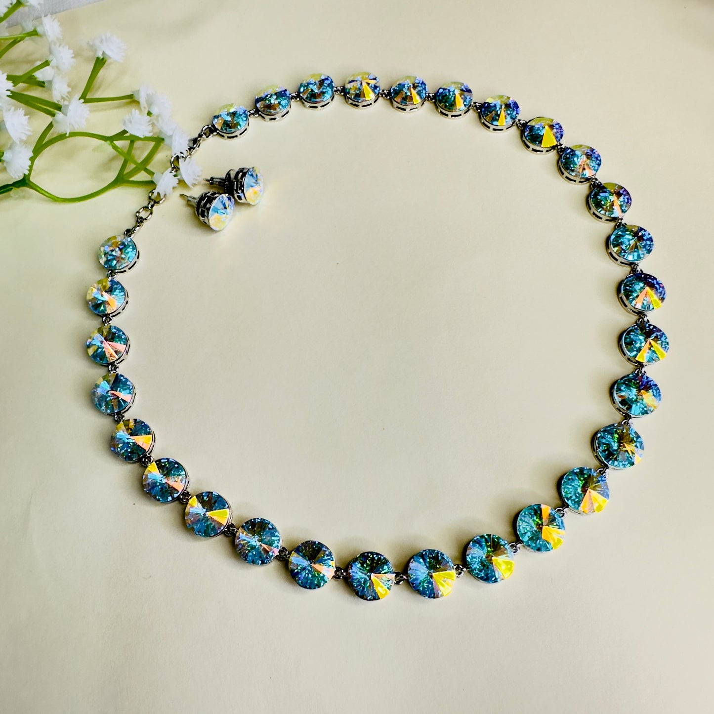 Rainbow Swarovski Necklace Set